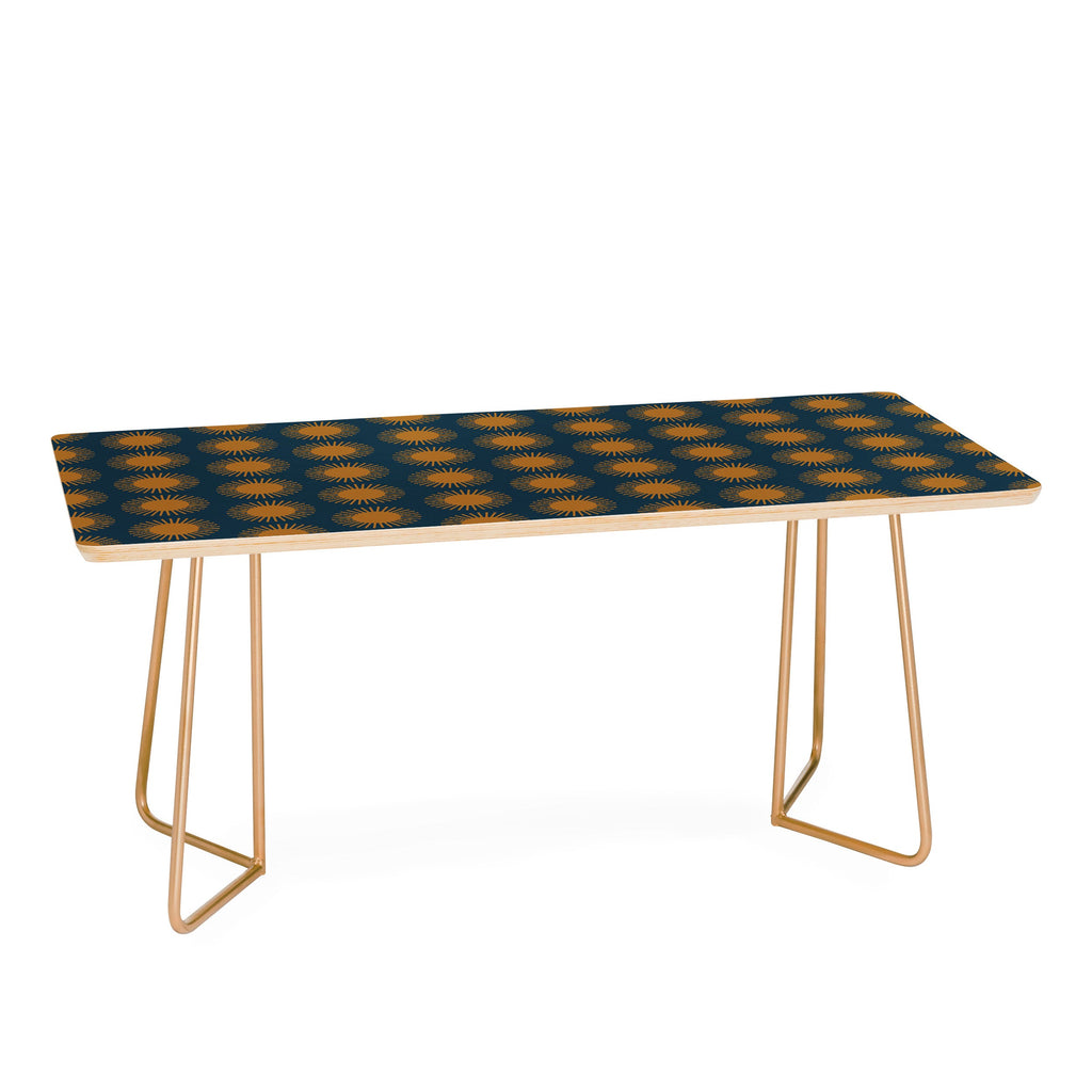 Colour Poems Cheerful Sun Pattern Navy Blue Coffee Table