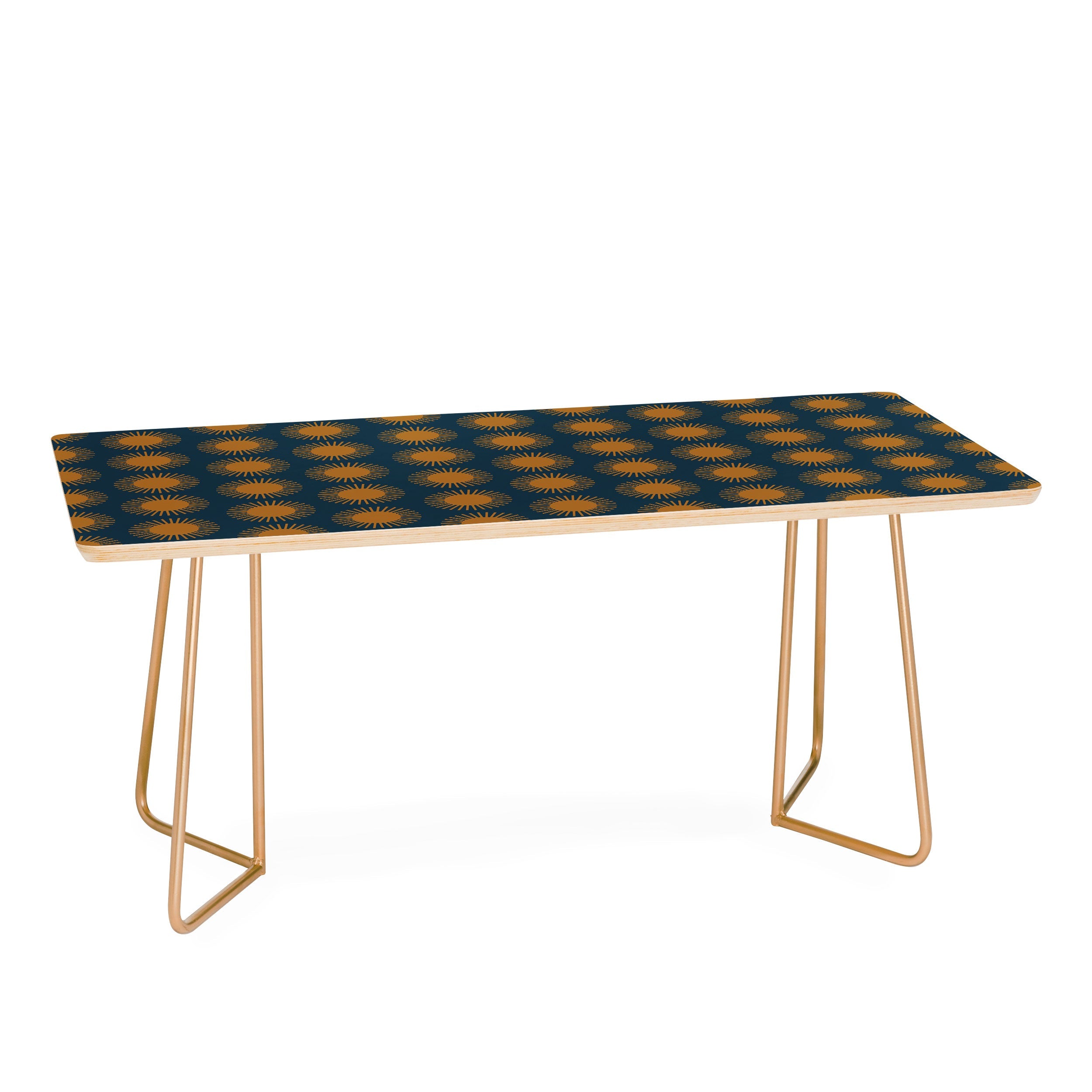 Colour Poems Cheerful Sun Pattern Navy Blue Coffee Table