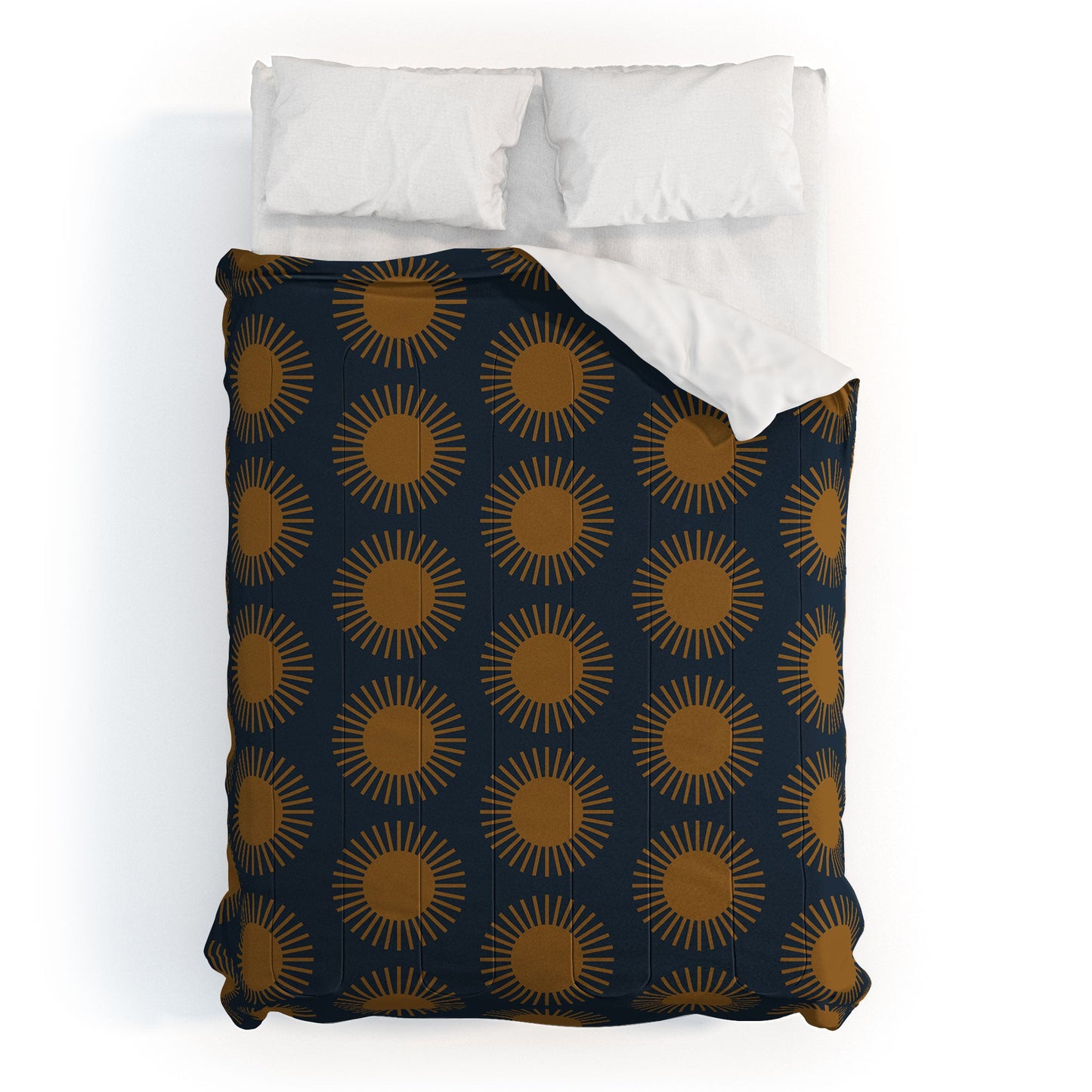 Colour Poems Cheerful Sun Pattern Navy Blue Comforter