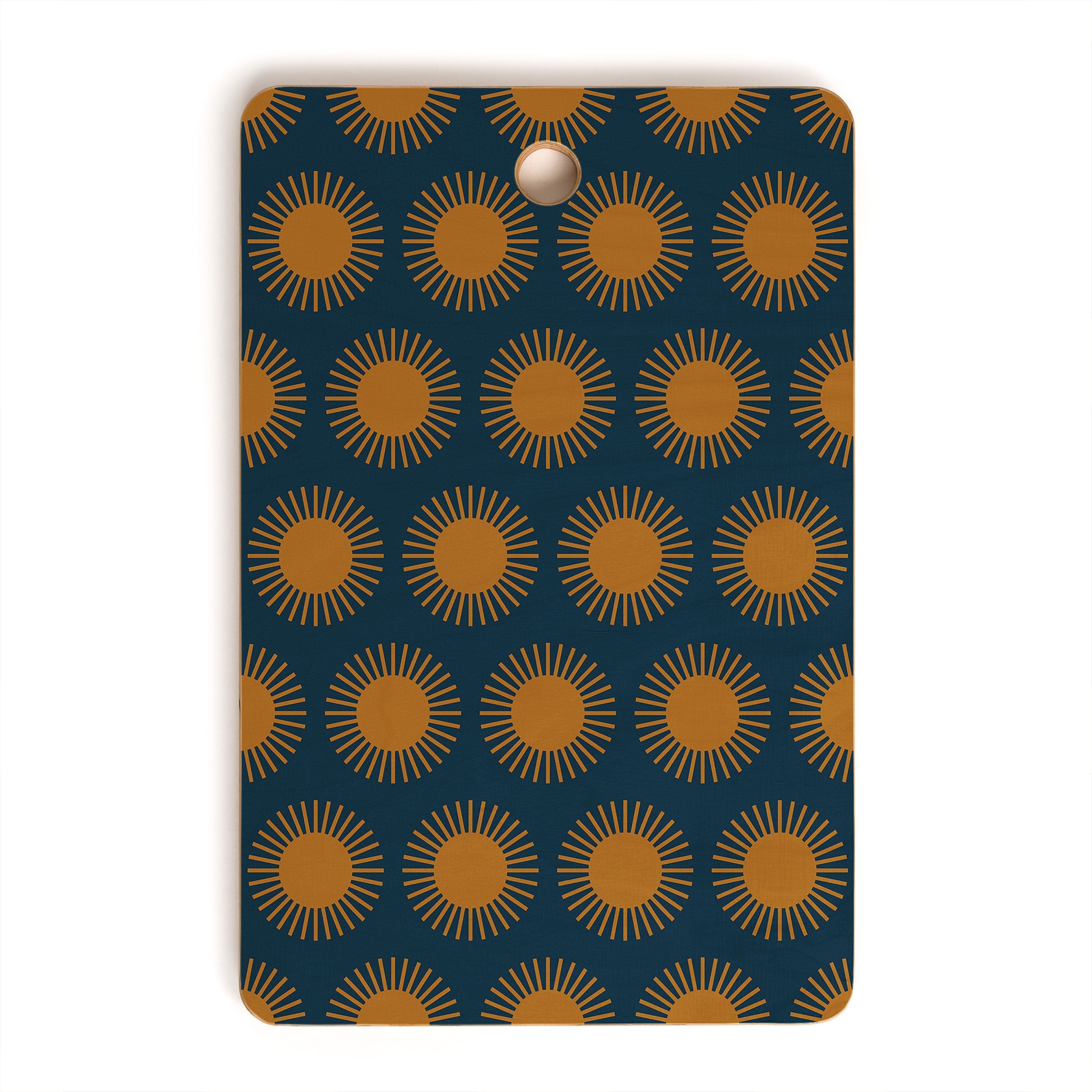 Colour Poems Cheerful Sun Pattern Navy Blue Cutting Board Rectangle