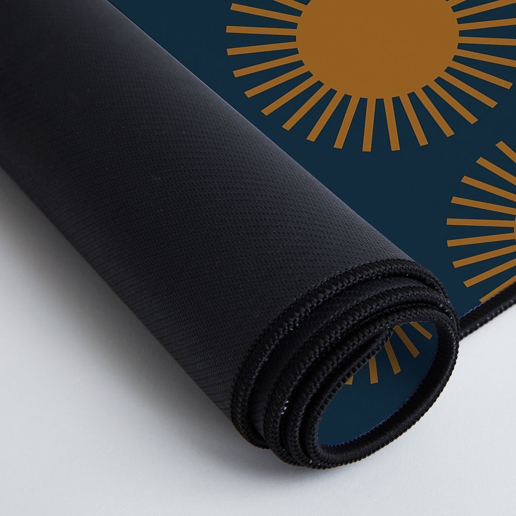 Colour Poems Cheerful Sun Pattern Navy Blue Desk Mat