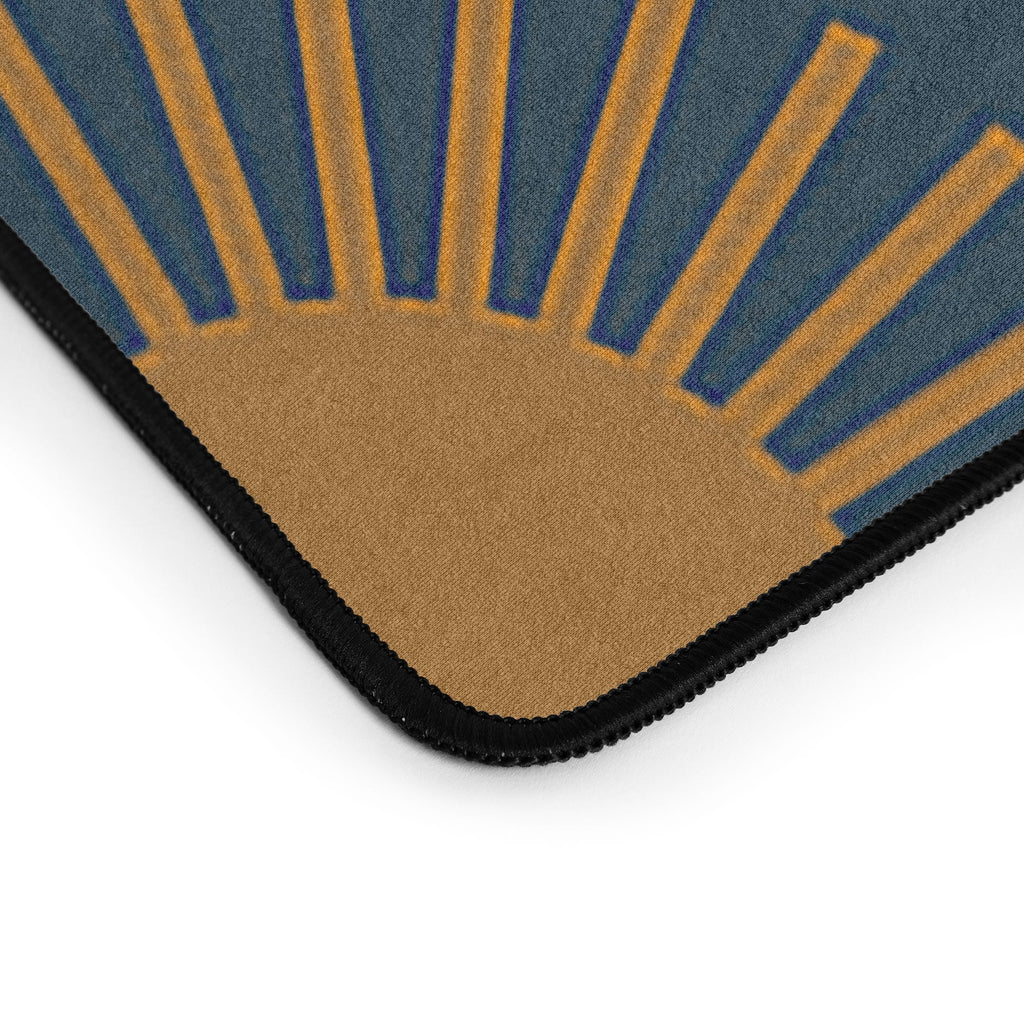 Colour Poems Cheerful Sun Pattern Navy Blue Desk Mat