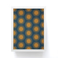 Colour Poems Cheerful Sun Pattern Navy Blue Framed Mini Art Print