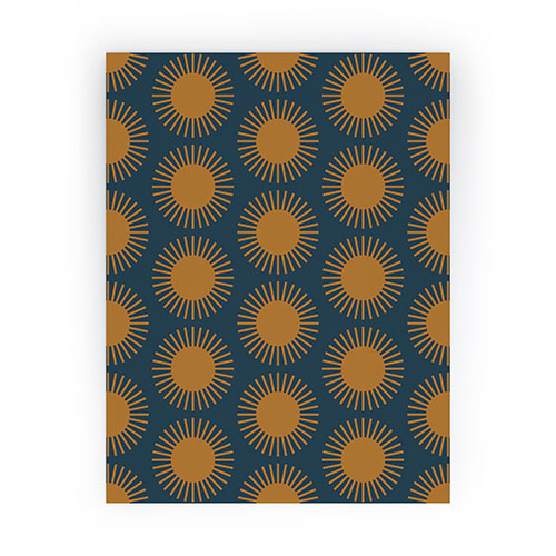 Colour Poems Cheerful Sun Pattern Navy Blue Mini Art Print