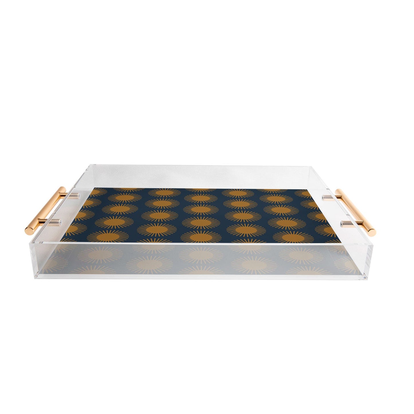 Colour Poems Cheerful Sun Pattern Navy Blue Acrylic Tray