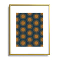 Colour Poems Cheerful Sun Pattern Navy Blue Metal Framed Art Print