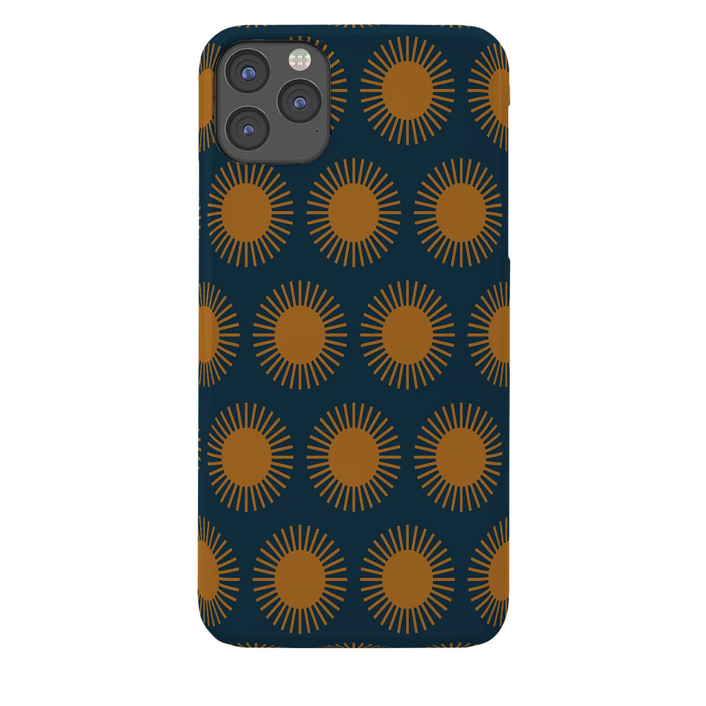 Colour Poems Cheerful Sun Pattern Navy Blue Phone Case