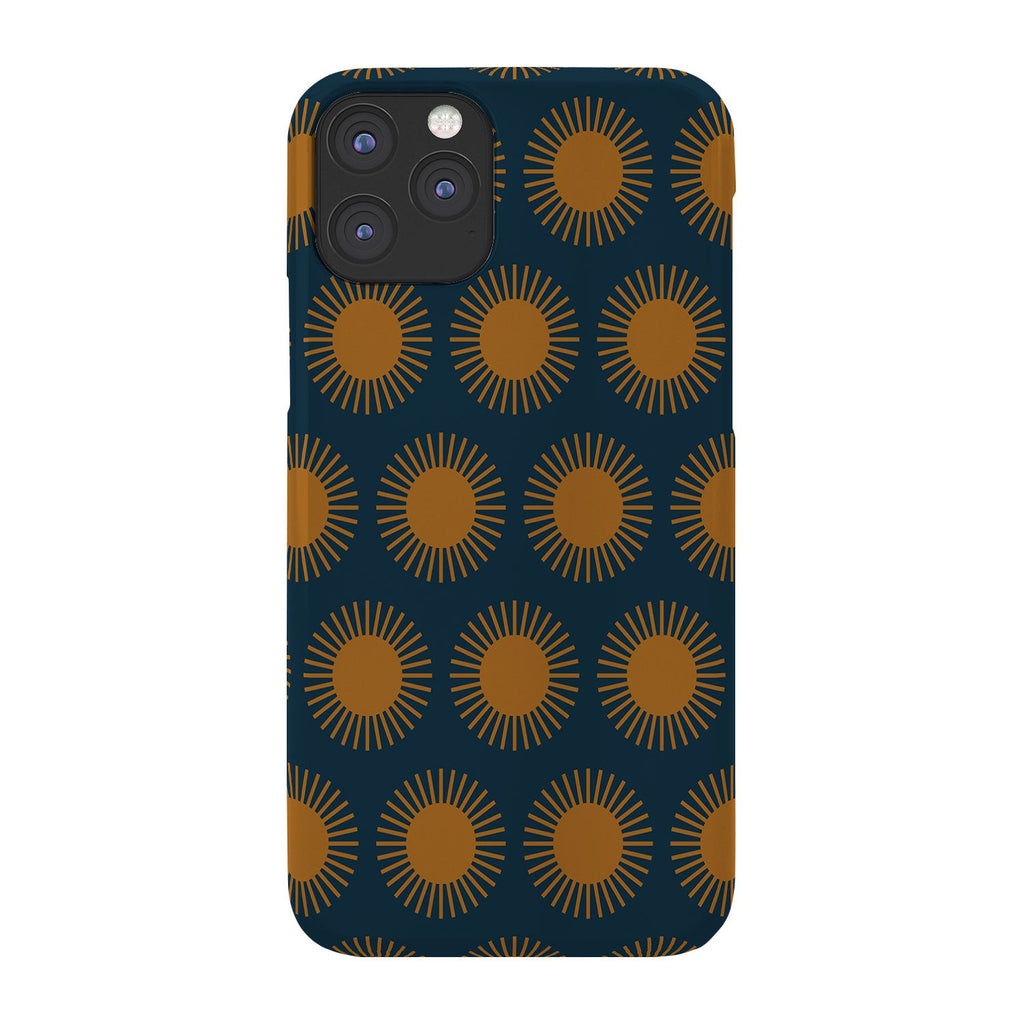 Colour Poems Cheerful Sun Pattern Navy Blue Phone Case