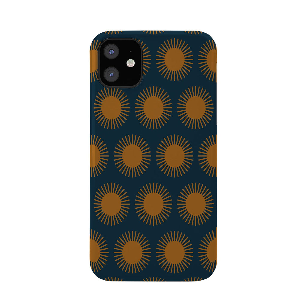 Colour Poems Cheerful Sun Pattern Navy Blue Phone Case