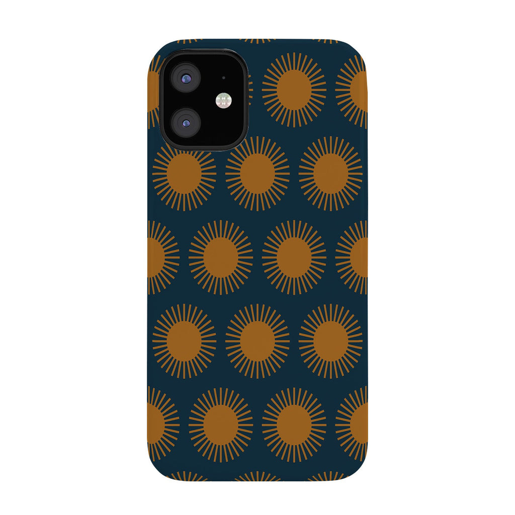 Colour Poems Cheerful Sun Pattern Navy Blue Phone Case