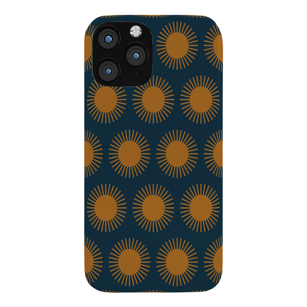 Colour Poems Cheerful Sun Pattern Navy Blue Phone Case
