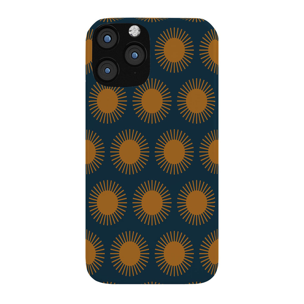 Colour Poems Cheerful Sun Pattern Navy Blue Phone Case