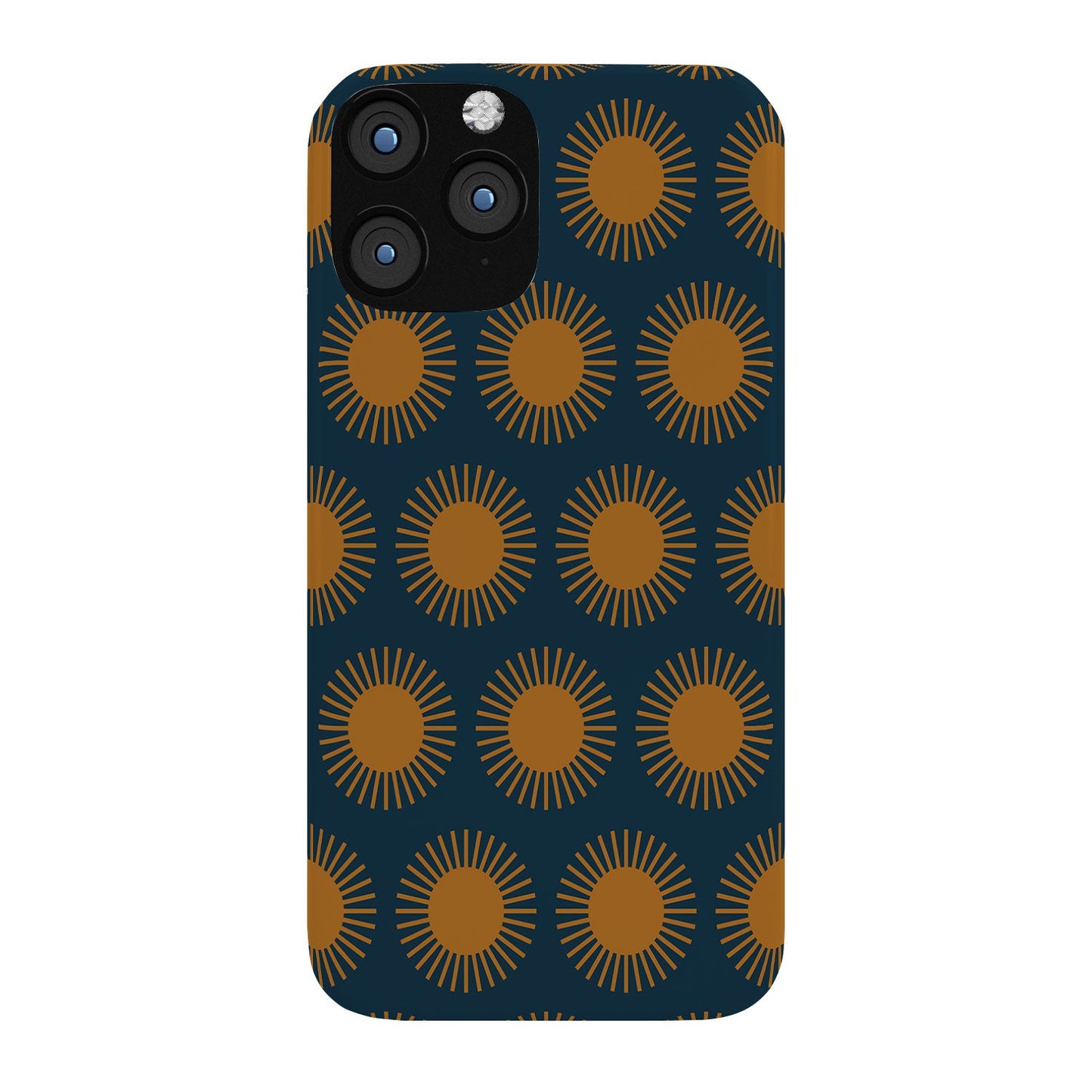 Colour Poems Cheerful Sun Pattern Navy Blue Phone Case