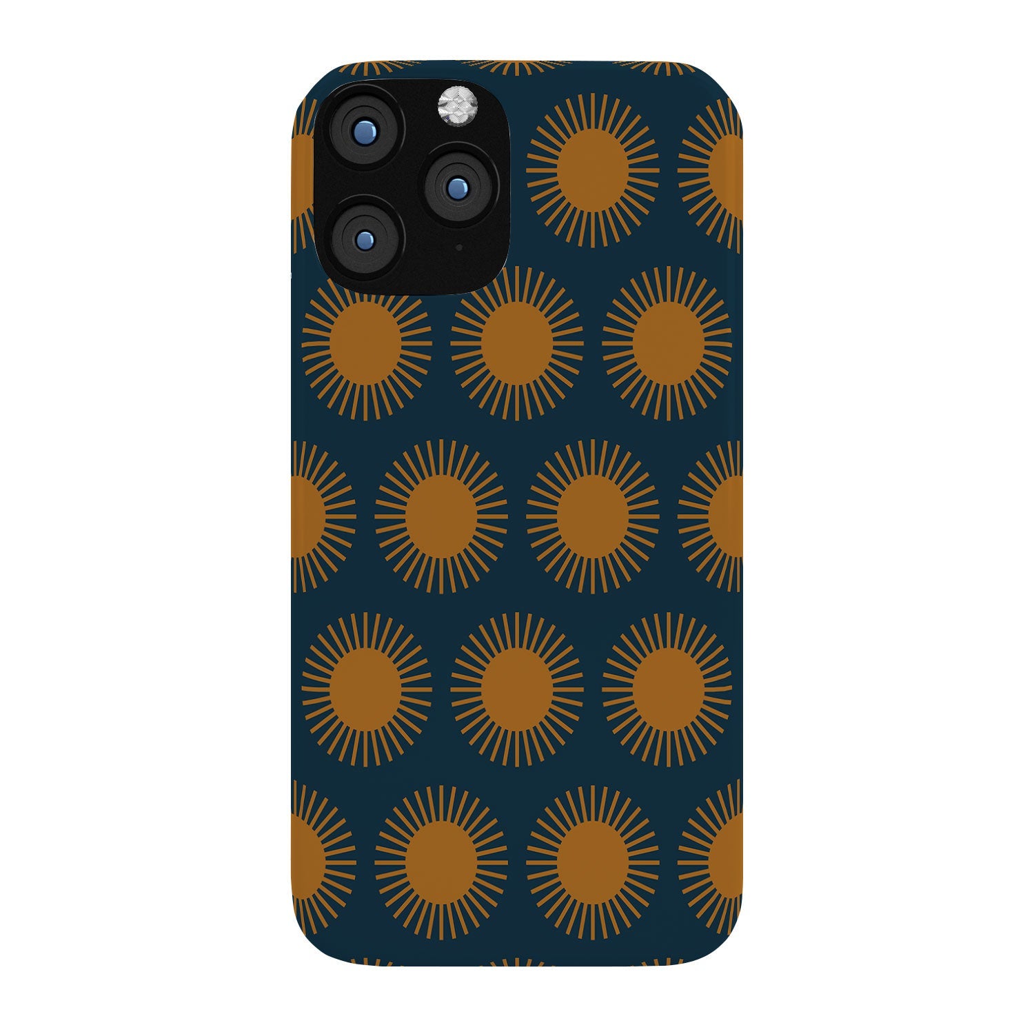 Colour Poems Cheerful Sun Pattern Navy Blue Phone Case