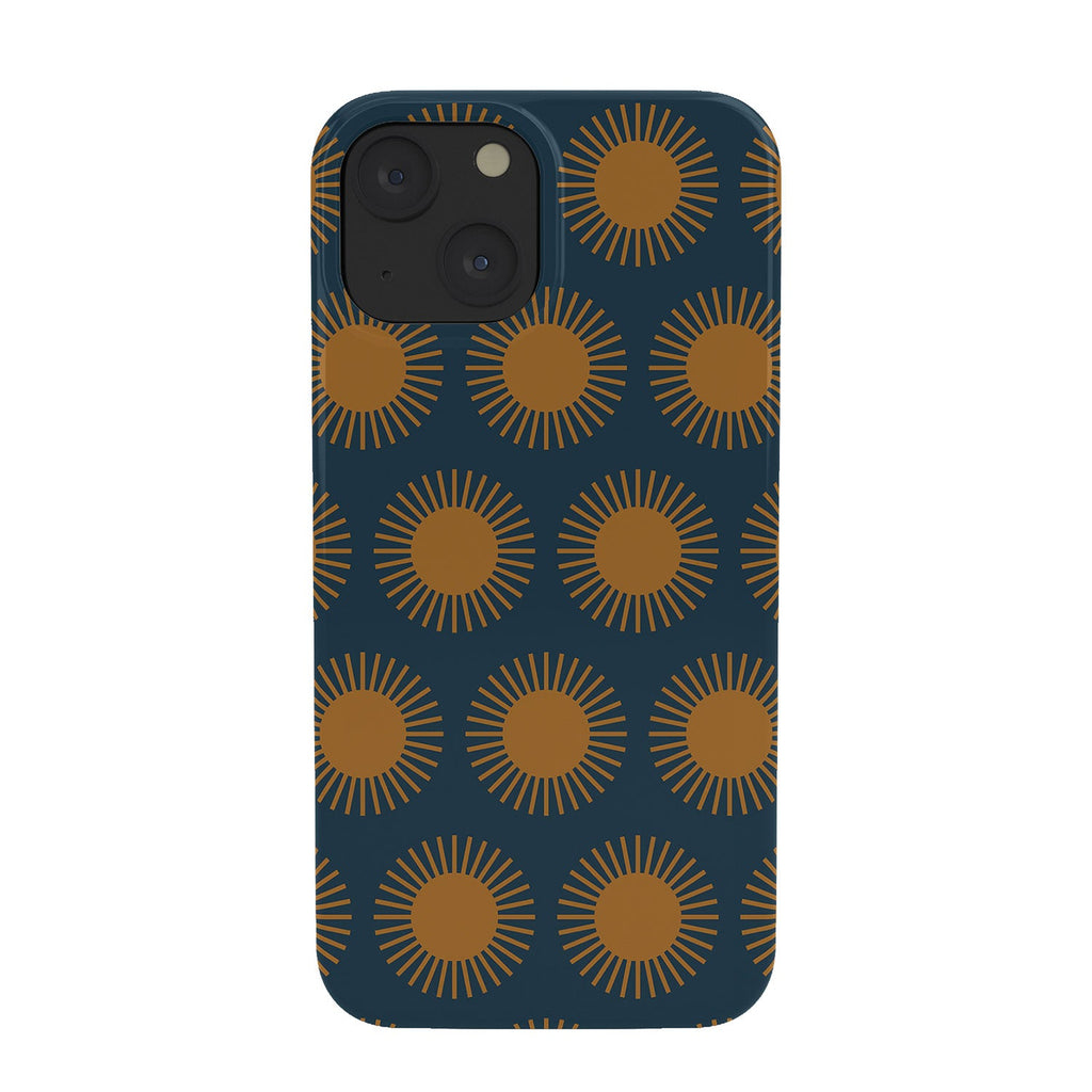 Colour Poems Cheerful Sun Pattern Navy Blue Phone Case