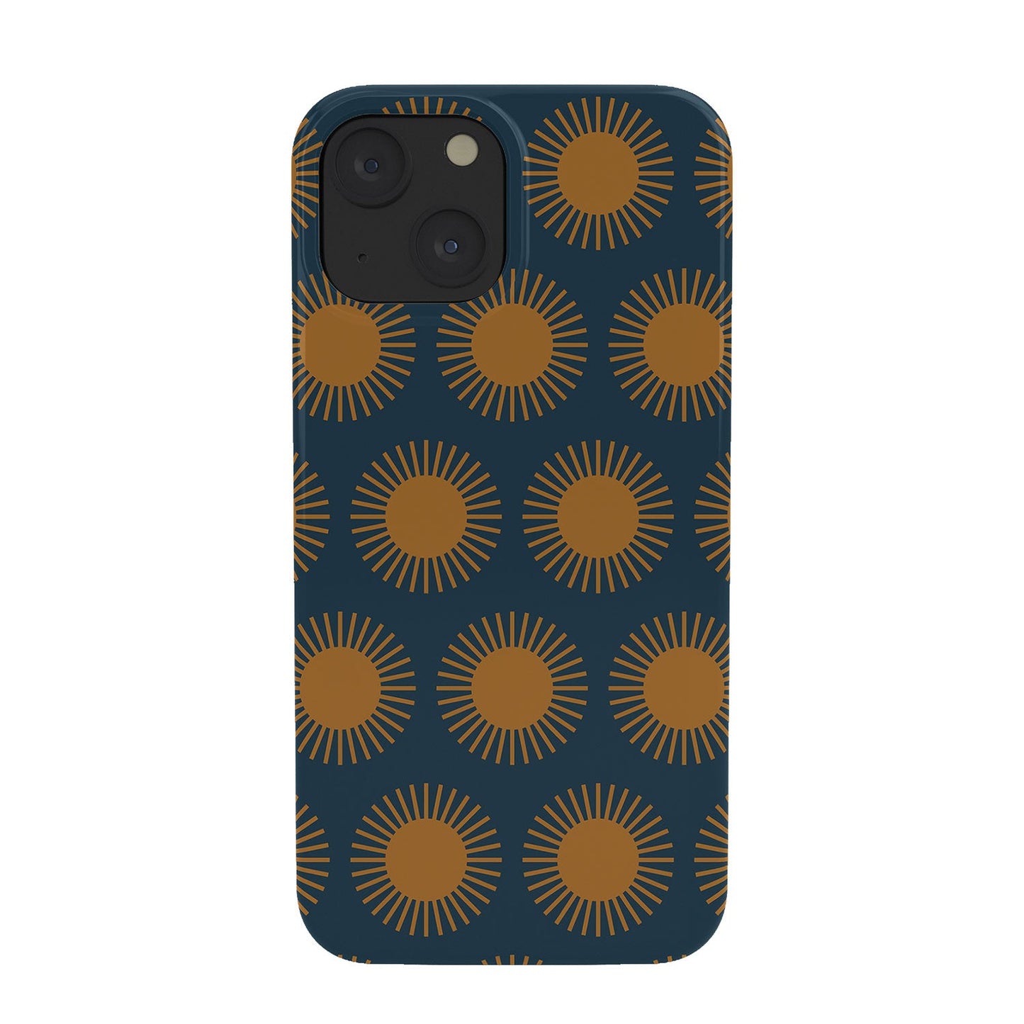 Colour Poems Cheerful Sun Pattern Navy Blue Phone Case
