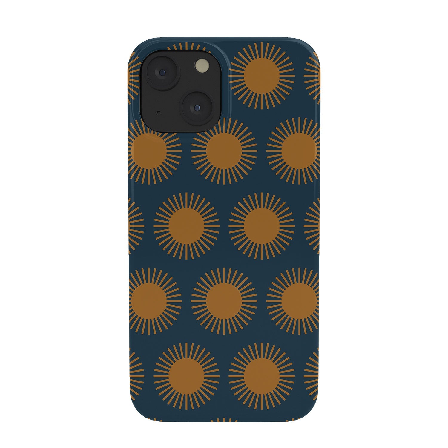 Colour Poems Cheerful Sun Pattern Navy Blue Phone Case