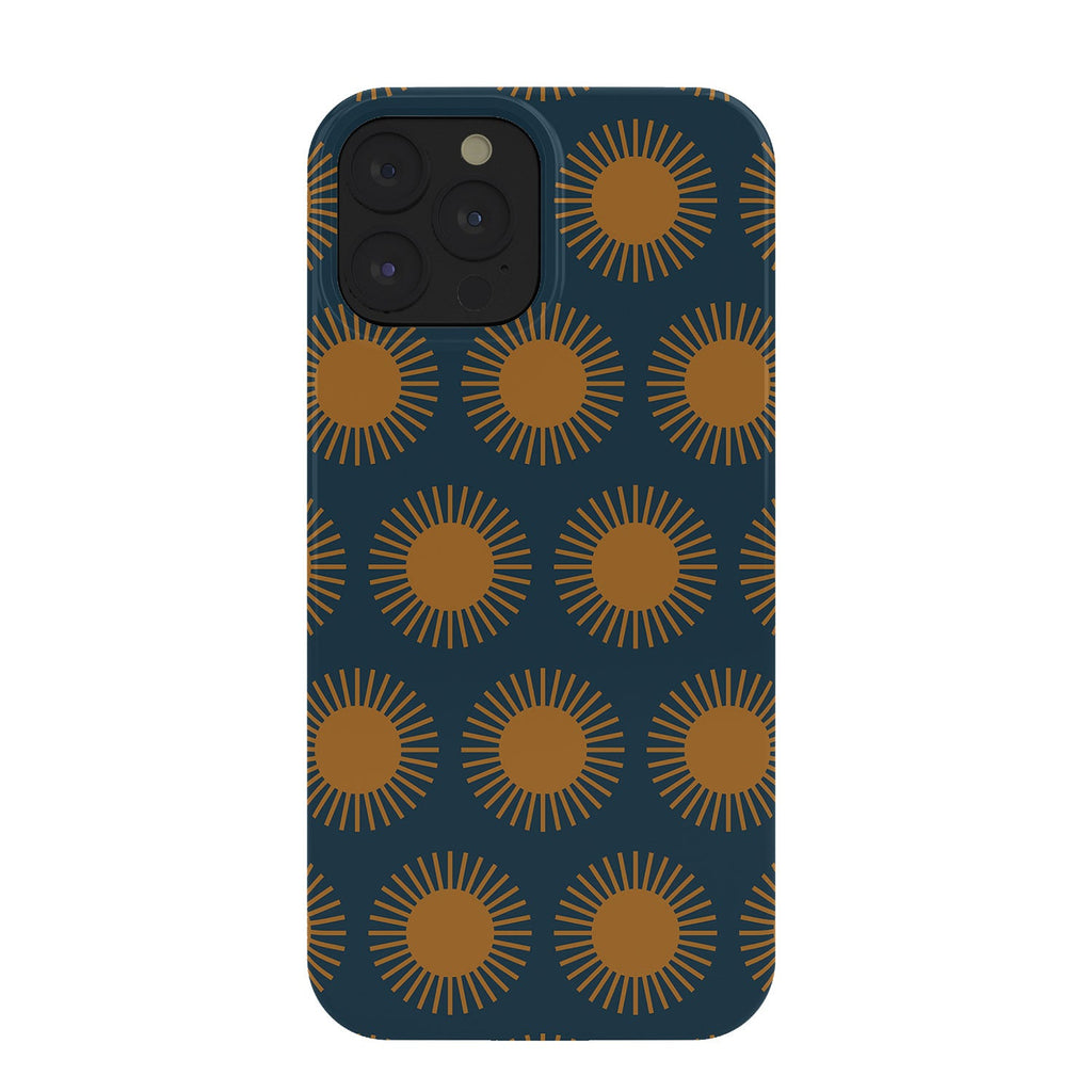 Colour Poems Cheerful Sun Pattern Navy Blue Phone Case