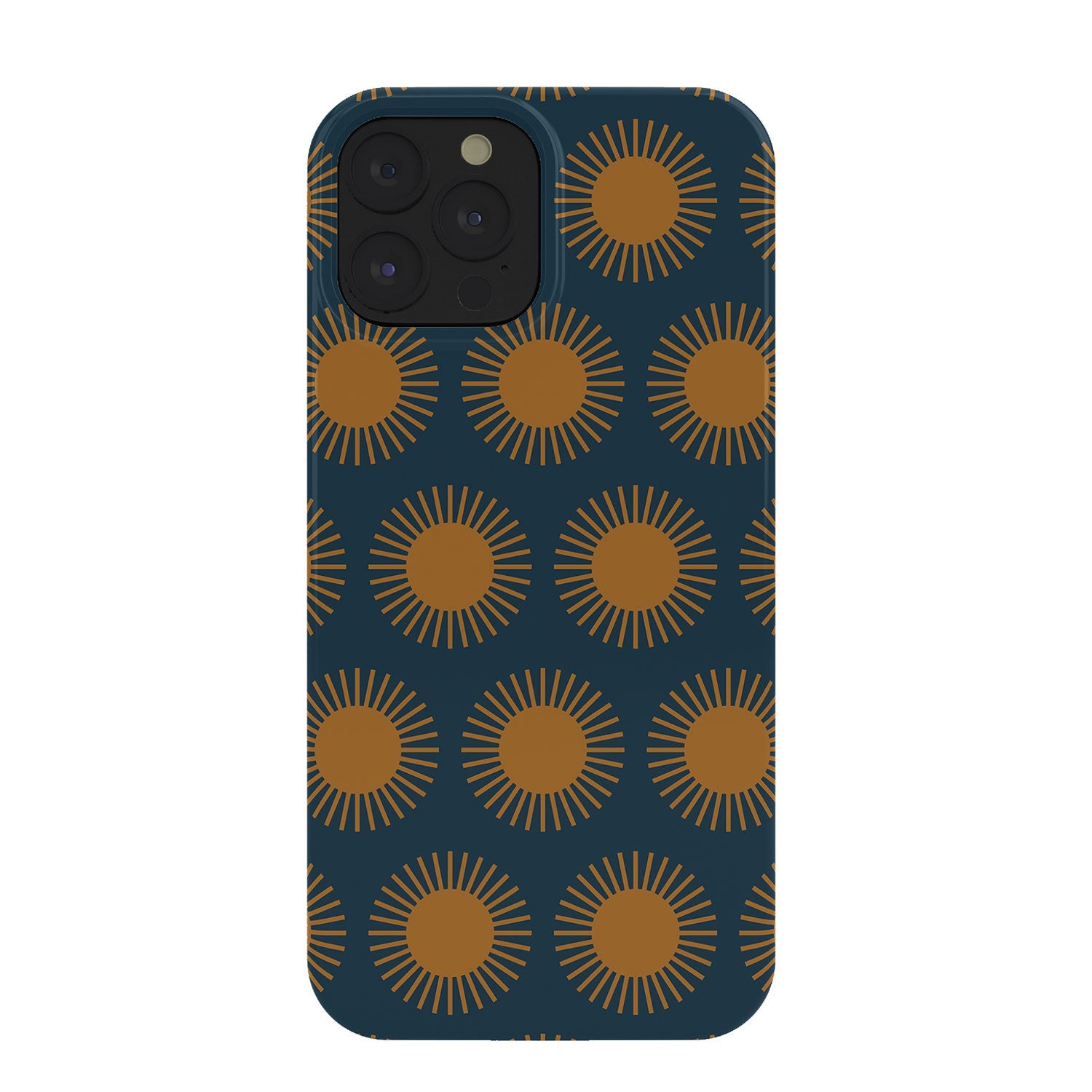 Colour Poems Cheerful Sun Pattern Navy Blue Phone Case