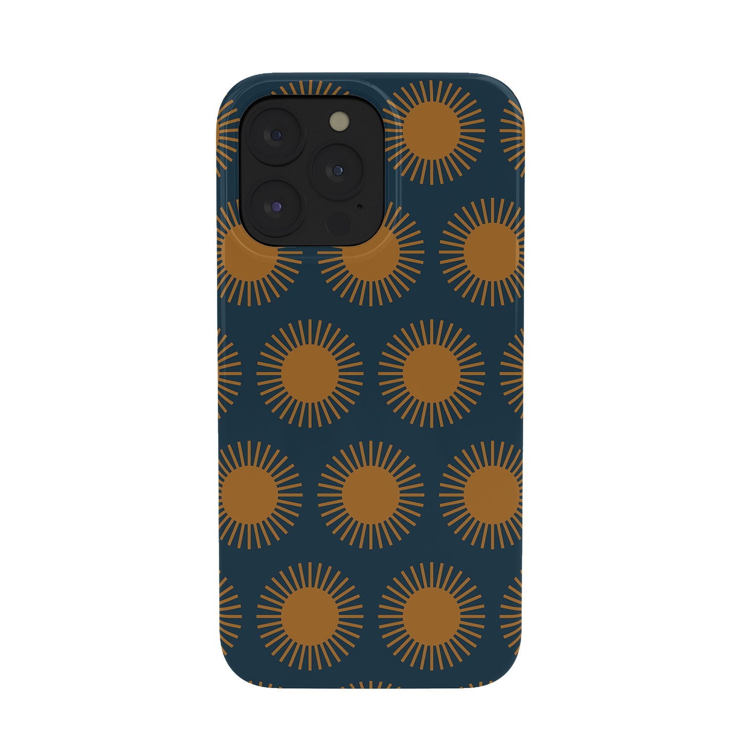 Colour Poems Cheerful Sun Pattern Navy Blue Phone Case