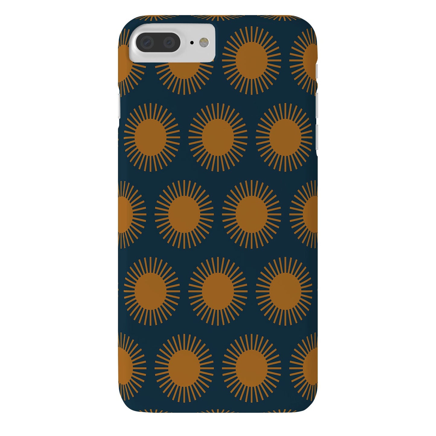 Colour Poems Cheerful Sun Pattern Navy Blue Phone Case