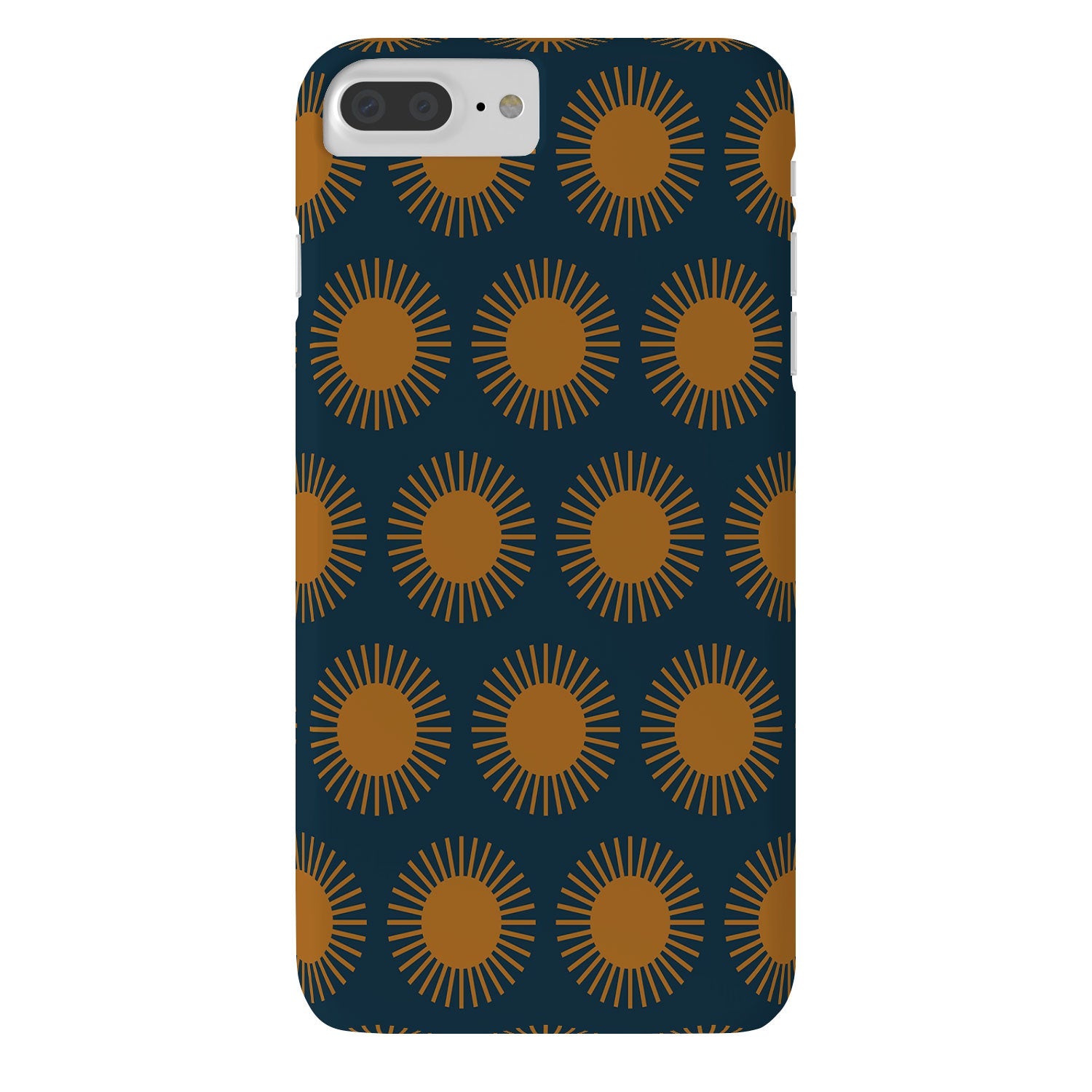 Colour Poems Cheerful Sun Pattern Navy Blue Phone Case