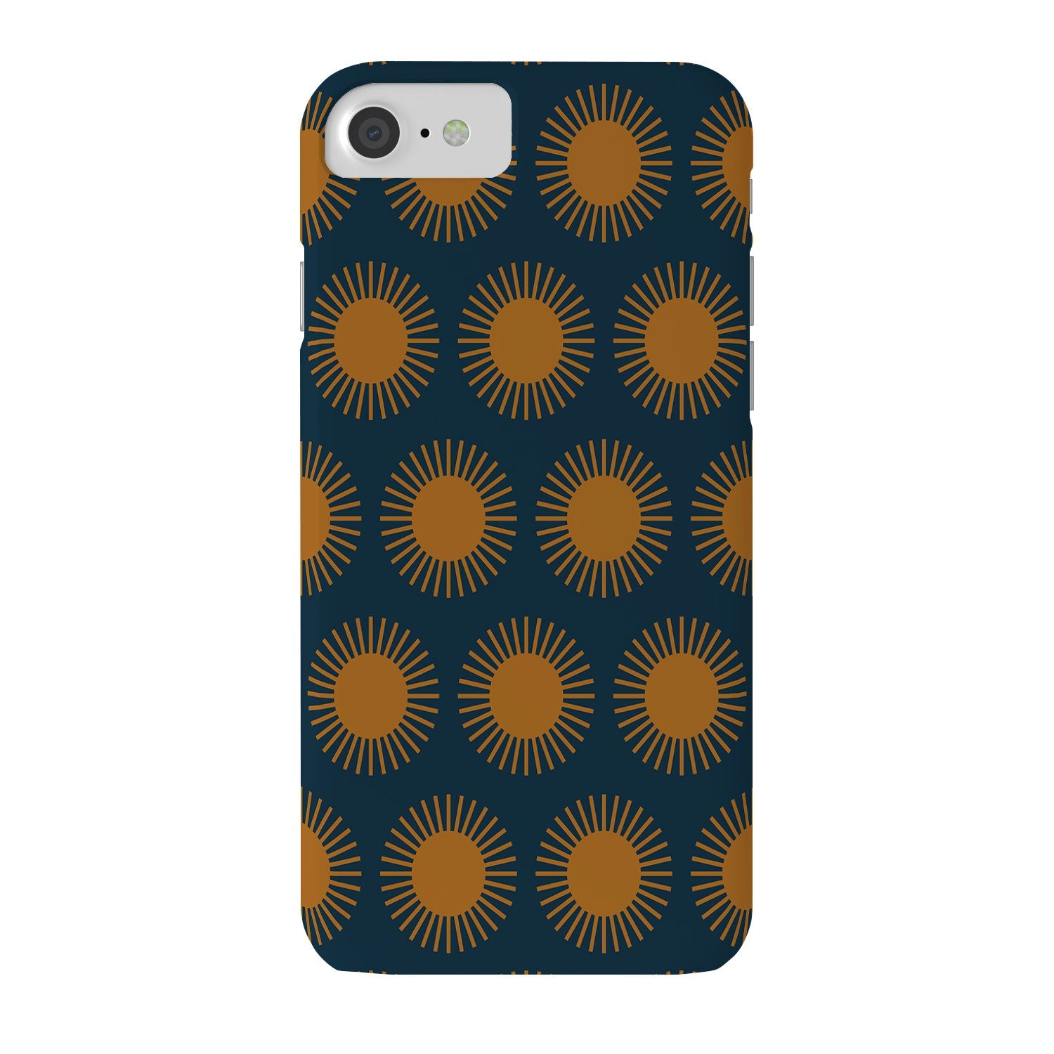 Colour Poems Cheerful Sun Pattern Navy Blue Phone Case