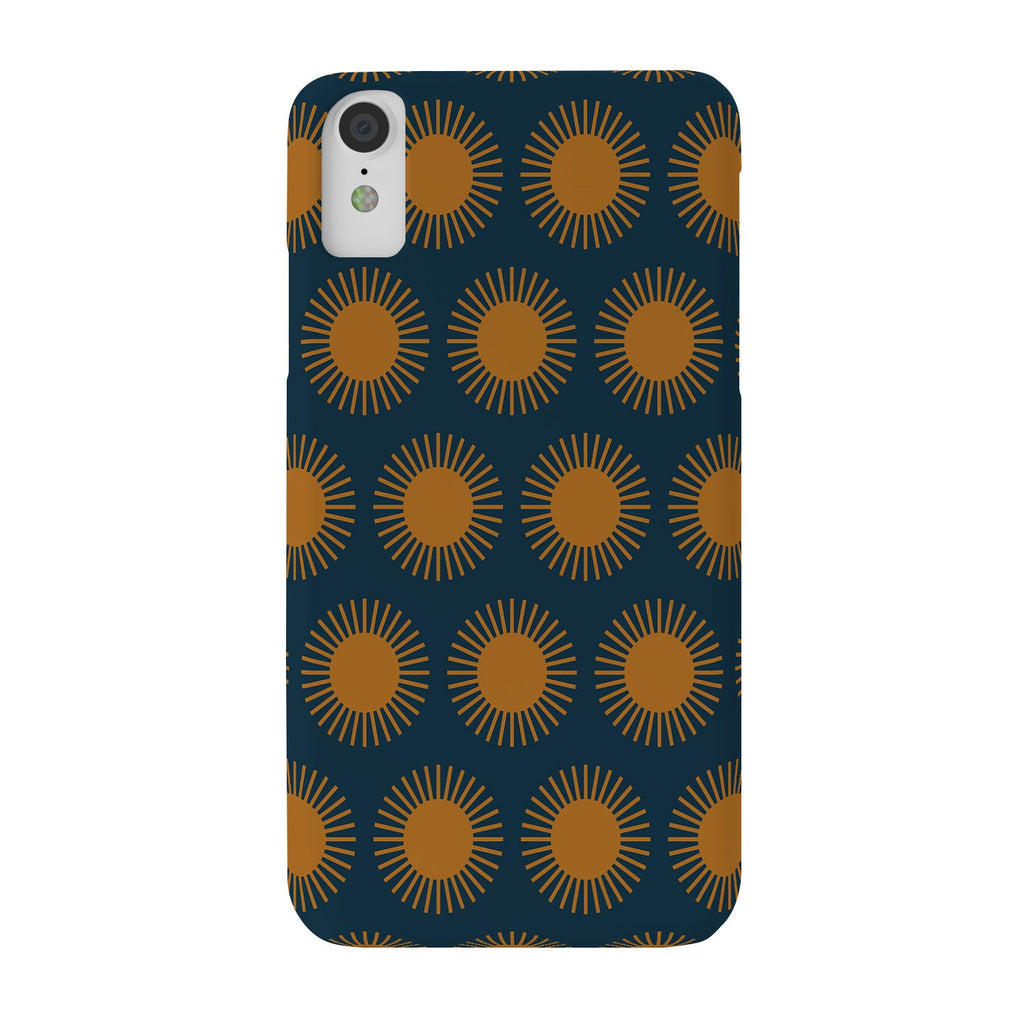 Colour Poems Cheerful Sun Pattern Navy Blue Phone Case