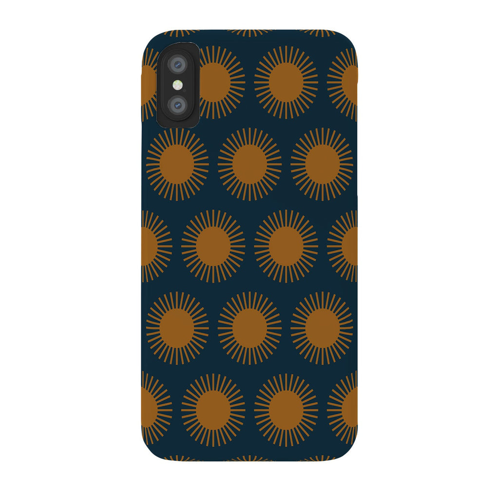 Colour Poems Cheerful Sun Pattern Navy Blue Phone Case