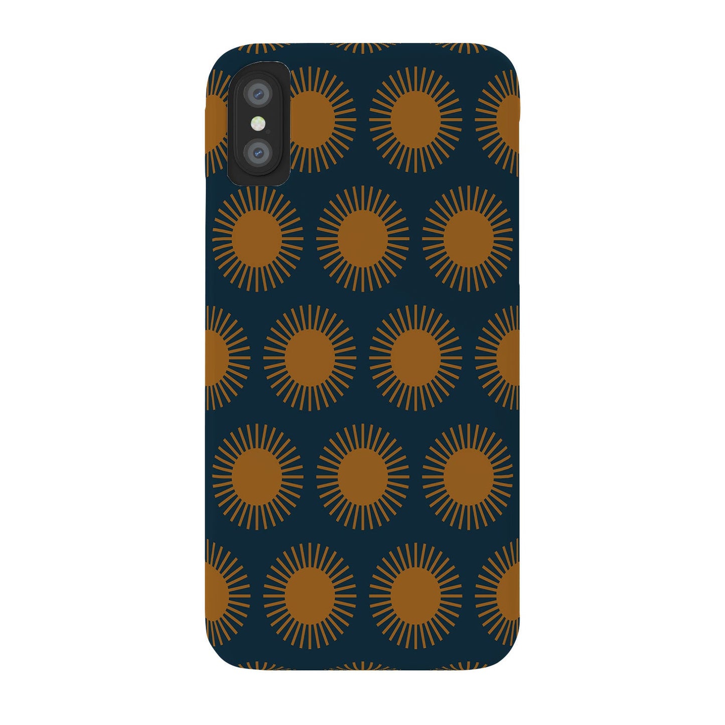 Colour Poems Cheerful Sun Pattern Navy Blue Phone Case