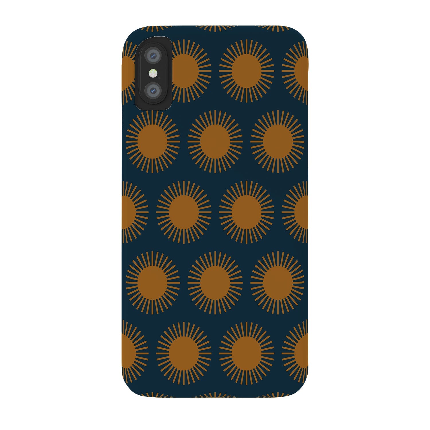 Colour Poems Cheerful Sun Pattern Navy Blue Phone Case