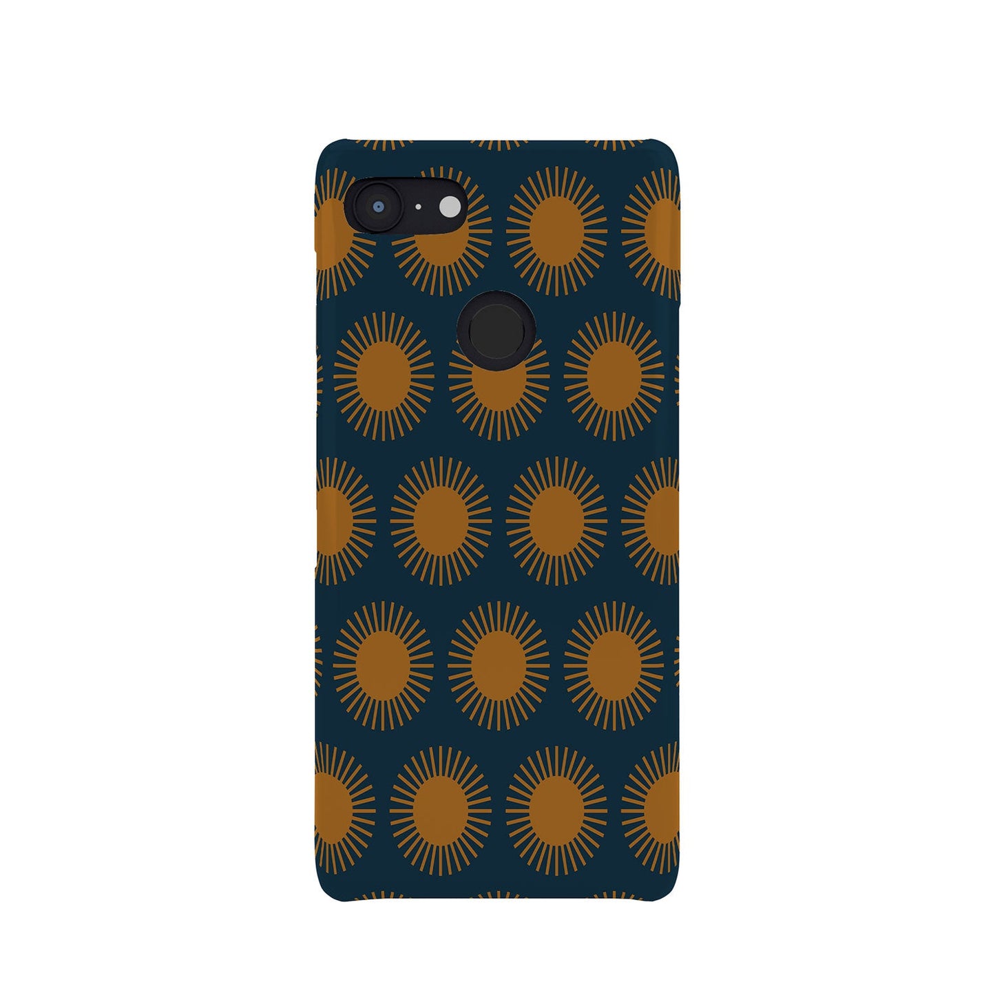 Colour Poems Cheerful Sun Pattern Navy Blue Phone Case