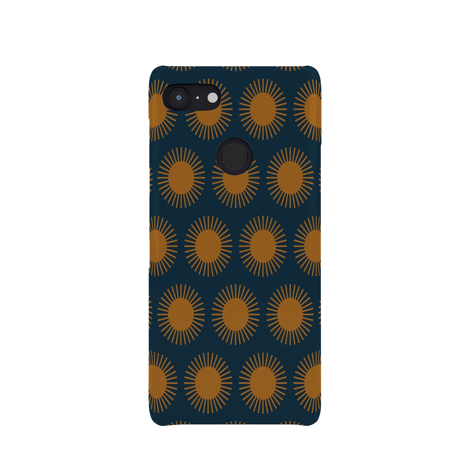 Colour Poems Cheerful Sun Pattern Navy Blue Phone Case