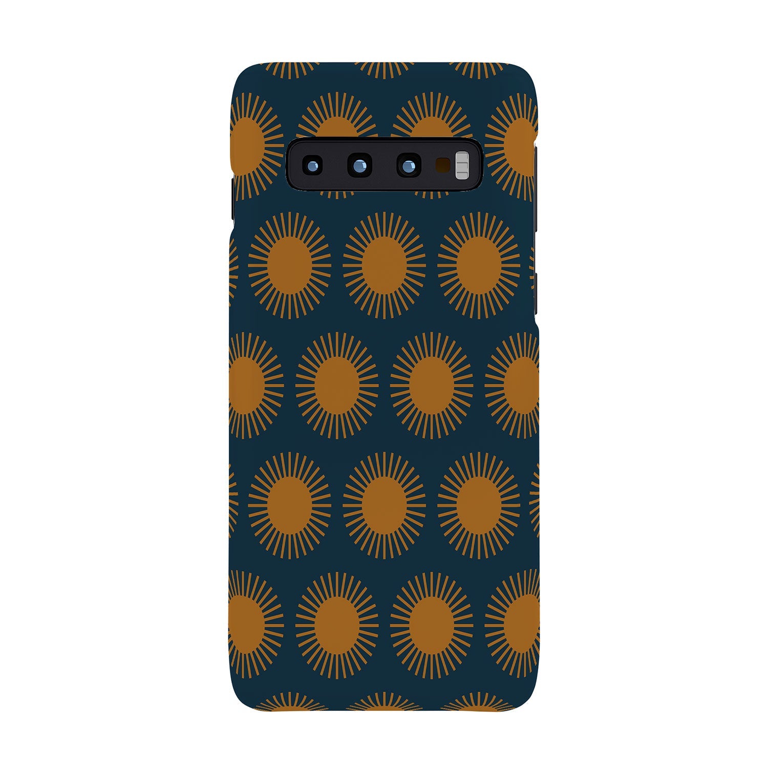 Colour Poems Cheerful Sun Pattern Navy Blue Phone Case