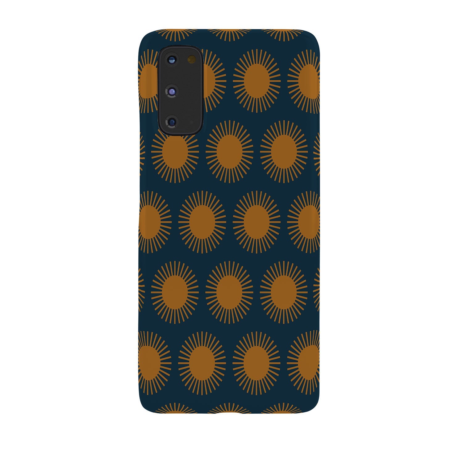 Colour Poems Cheerful Sun Pattern Navy Blue Phone Case