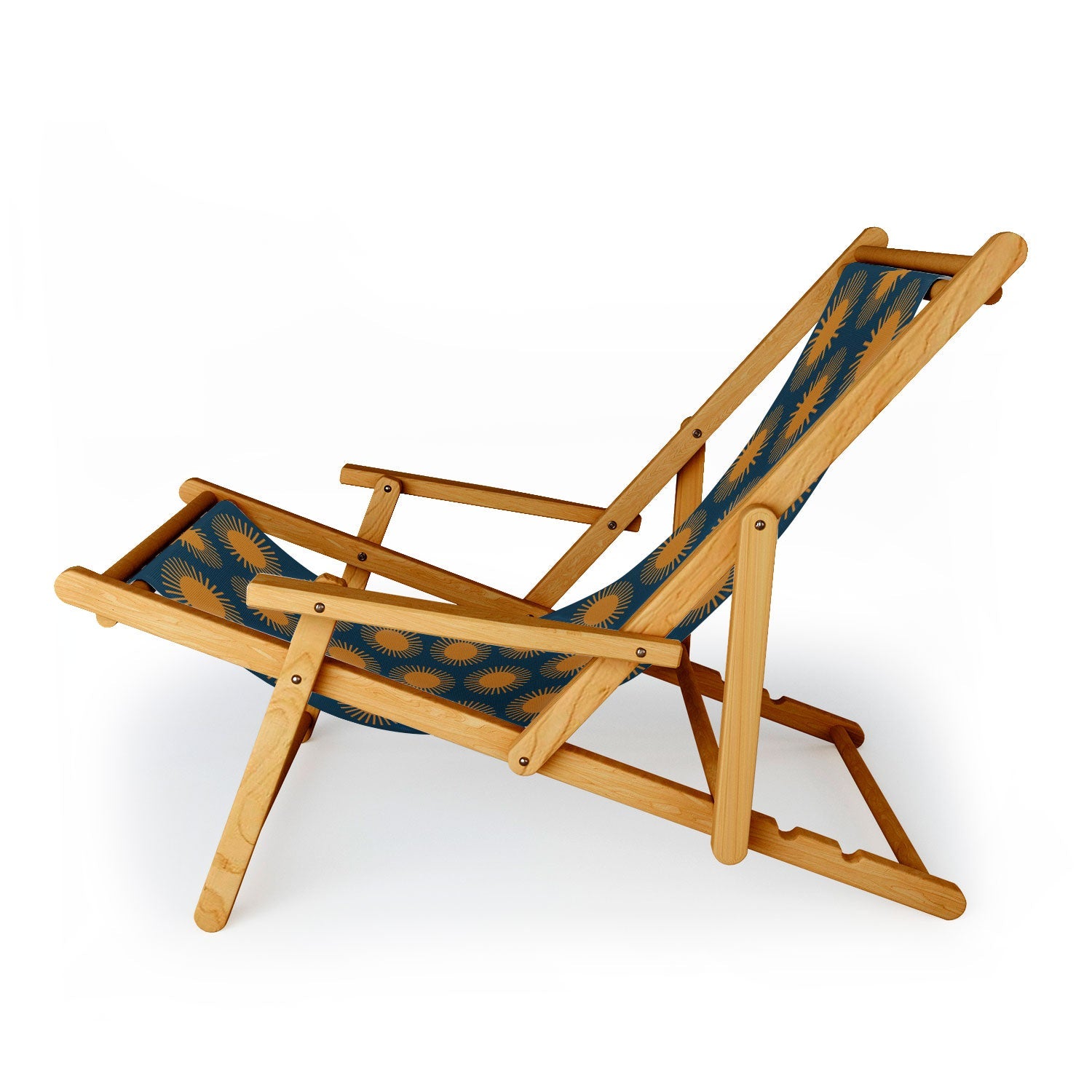 Colour Poems Cheerful Sun Pattern Navy Blue Sling Chair