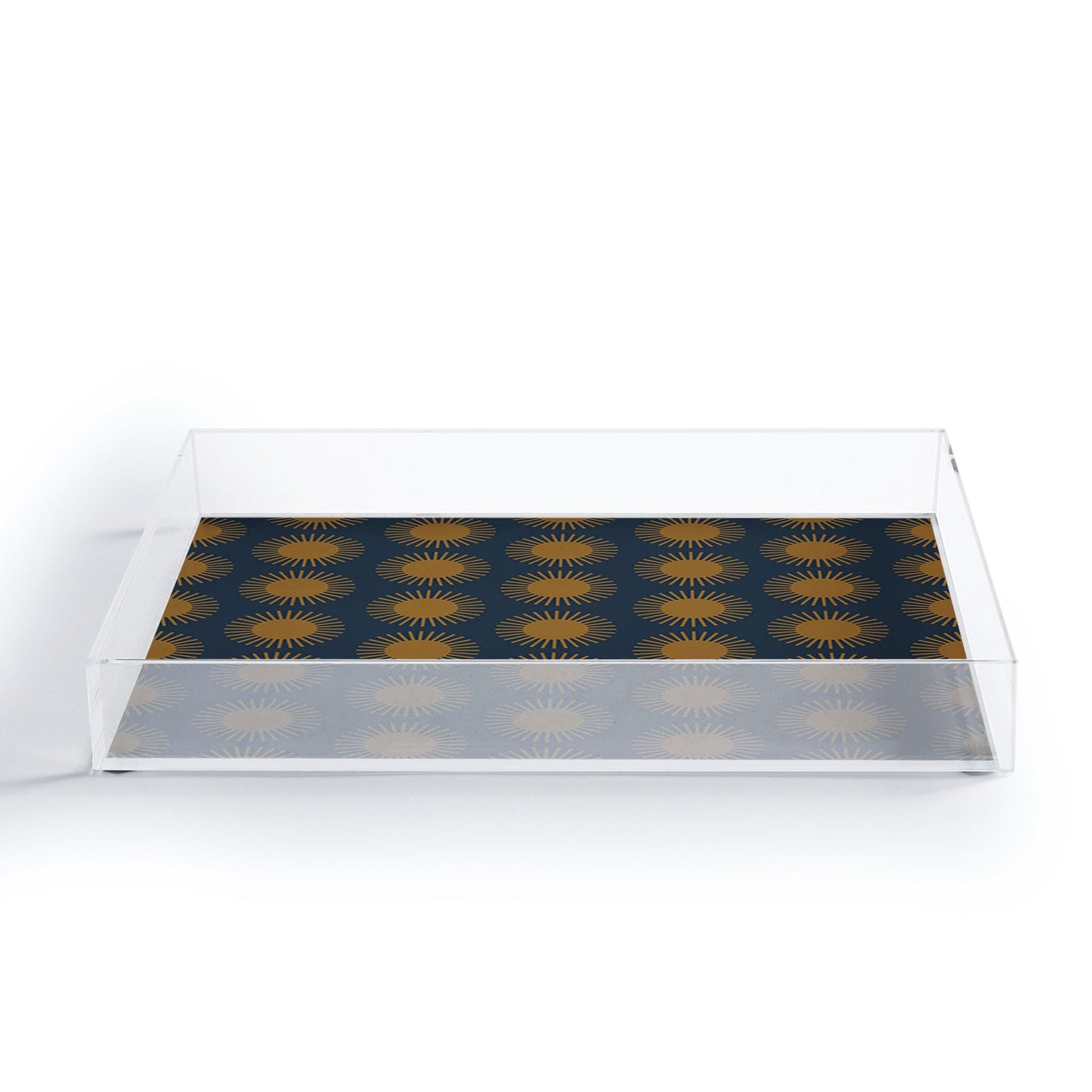 Colour Poems Cheerful Sun Pattern Navy Blue Acrylic Tray