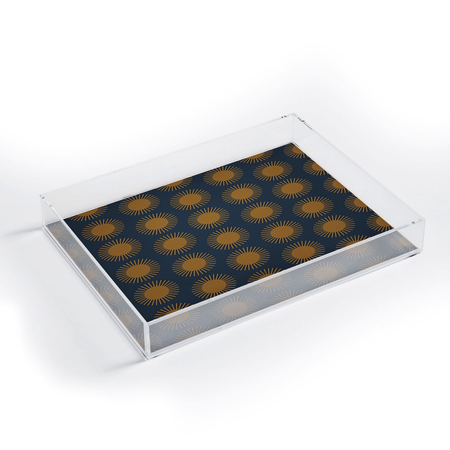 Colour Poems Cheerful Sun Pattern Navy Blue Acrylic Tray