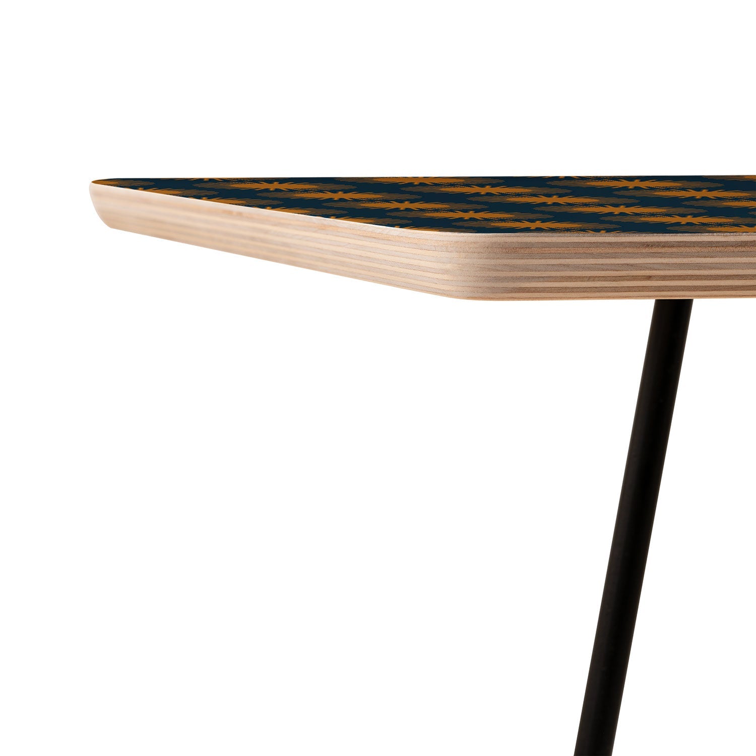 Colour Poems Cheerful Sun Pattern Navy Blue Side Table