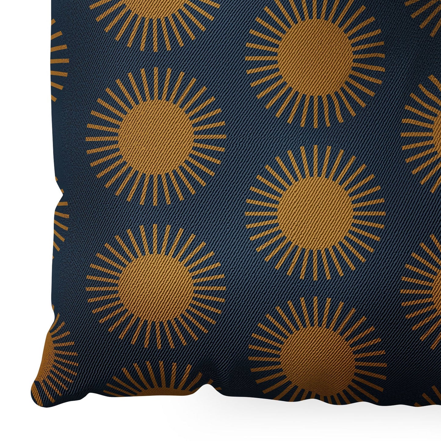 Colour Poems Cheerful Sun Pattern Navy Blue Floor Pillow Square
