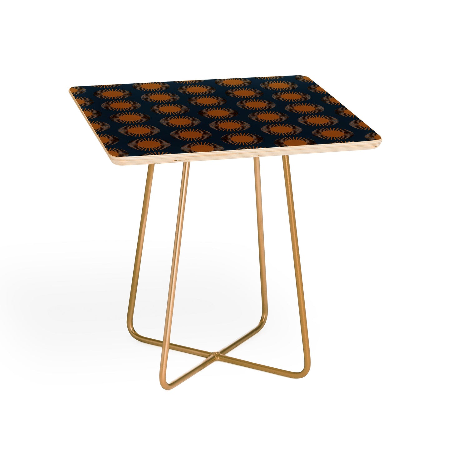 Colour Poems Cheerful Sun Pattern Navy Blue Side Table