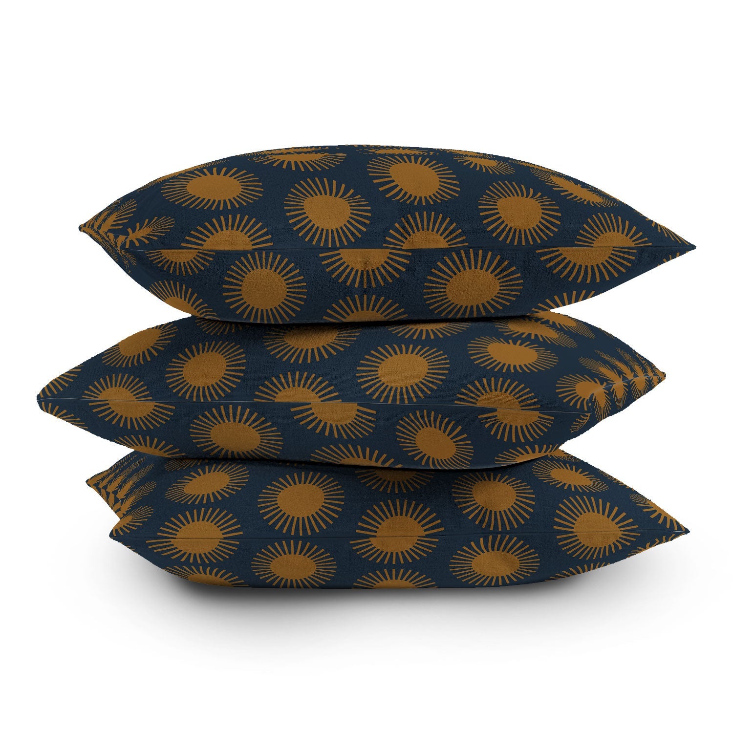 Colour Poems Cheerful Sun Pattern Navy Blue Outdoor Throw Pillow