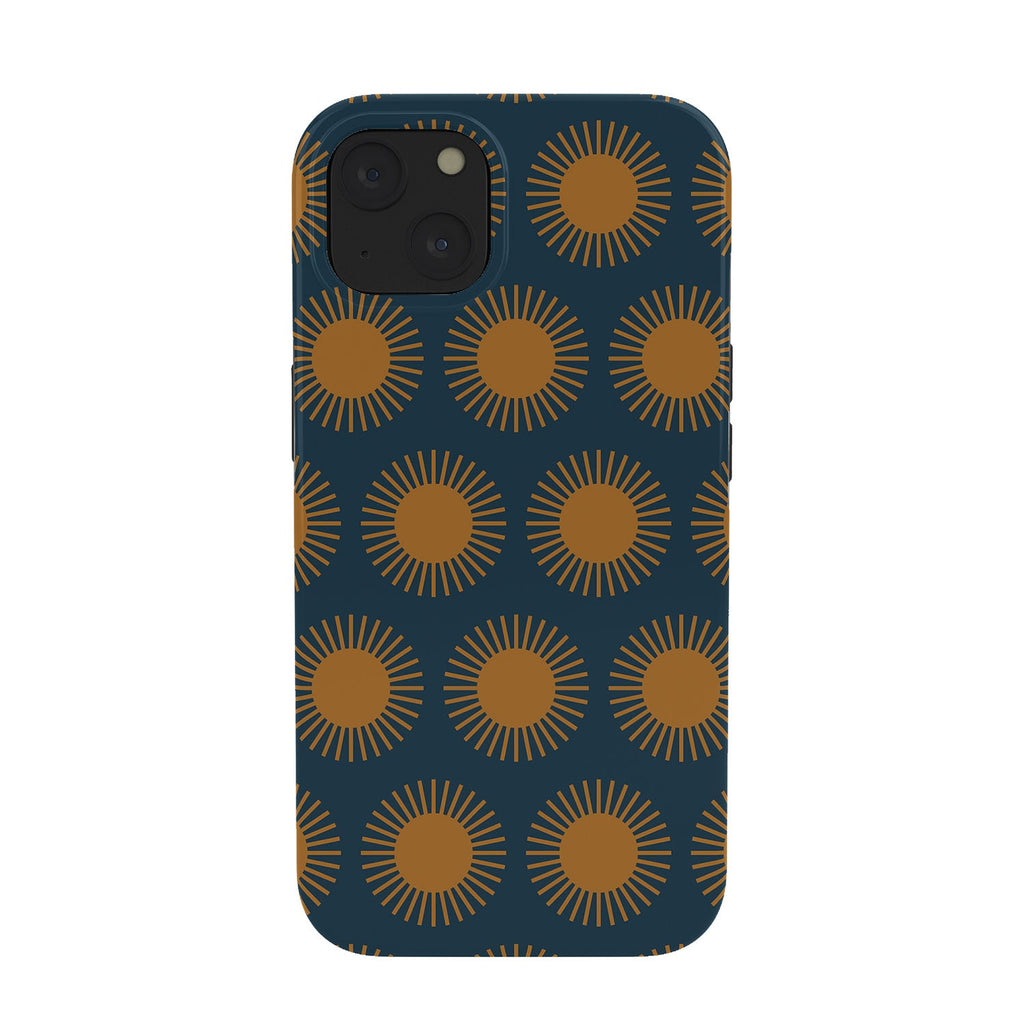 Colour Poems Cheerful Sun Pattern Navy Blue Phone Case