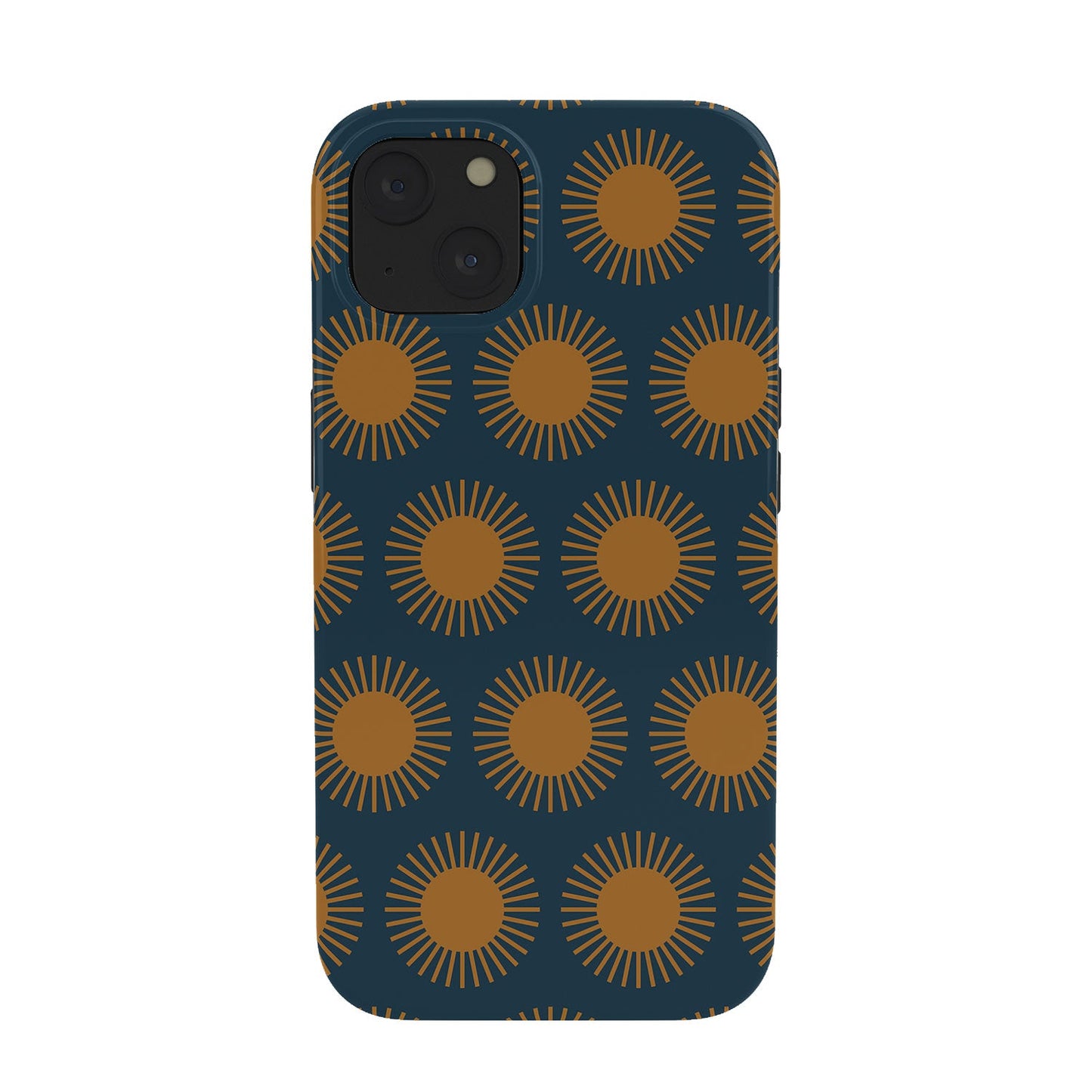 Colour Poems Cheerful Sun Pattern Navy Blue Phone Case