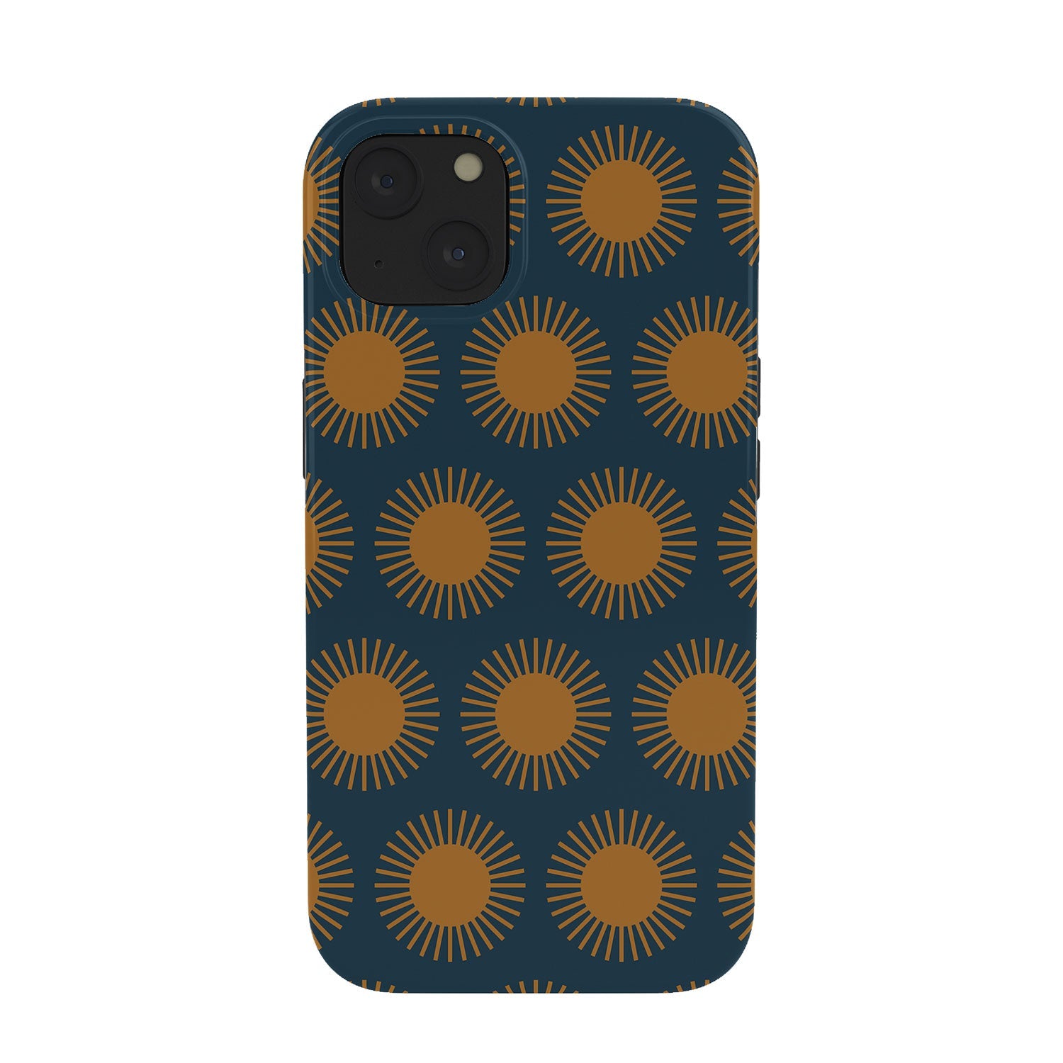 Colour Poems Cheerful Sun Pattern Navy Blue Phone Case