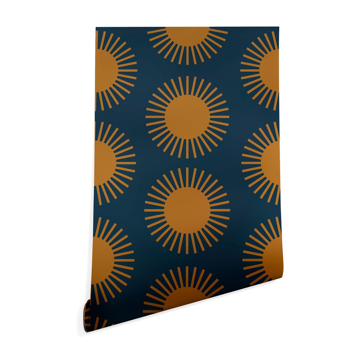 Colour Poems Cheerful Sun Pattern Navy Blue Wallpaper