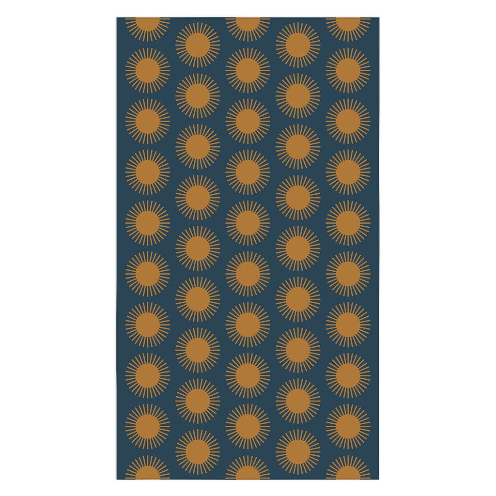 Colour Poems Cheerful Sun Pattern Navy Blue Tablecloth
