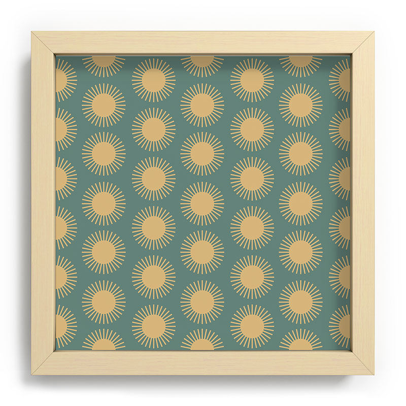 Colour Poems Cheerful Sun Pattern Sage Recessed Framing Square