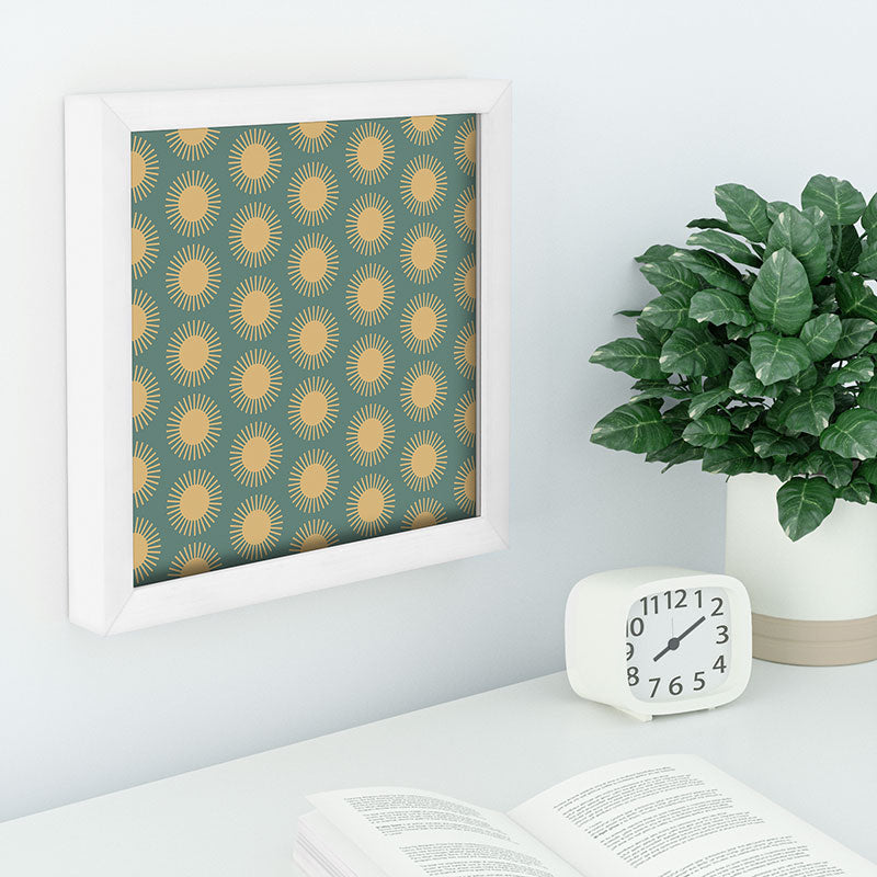 Colour Poems Cheerful Sun Pattern Sage Recessed Framing Square
