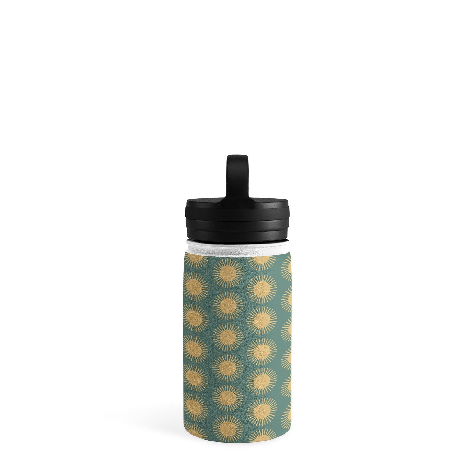 Colour Poems Cheerful Sun Pattern Sage Water Bottle